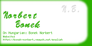 norbert bonek business card